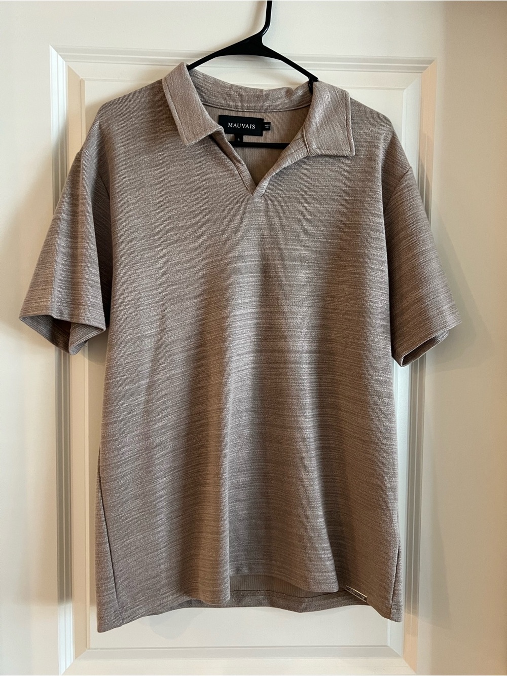 Men's Mauvais Short-Sleeve Polo Shirt in Taupe